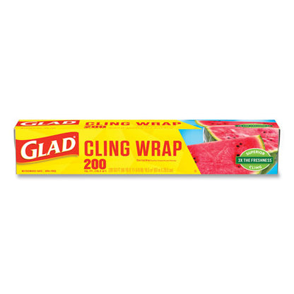 Clingwrap Plastic Wrap, 200 Square Foot Roll, Clear, 12 Rolls/carton