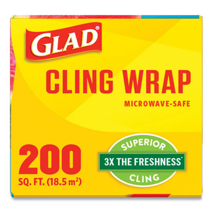 Clingwrap Plastic Wrap, 200 Square Foot Roll, Clear, 12 Rolls/carton