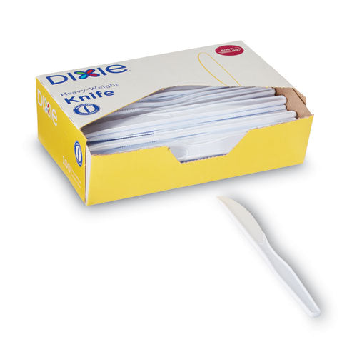 Plastic Cutlery, Heavyweight Knives, White, 1,000/carton