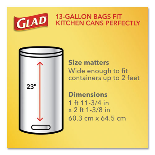 Odorshield Tall Kitchen Drawstring Bags, 13 Gal, 0.95 Mil, 24" X 27.38", White, 80/box