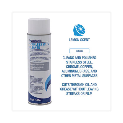 Stainless Steel Cleaner And Polish, Lemon, 18 Oz Aerosol Spray