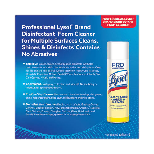 Disinfectant Foam Cleaner, 24 Oz Aerosol Spray