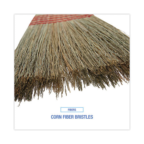 Parlor Broom, Corn Fiber Bristles, 55" Overall Length, Natural, 12/carton