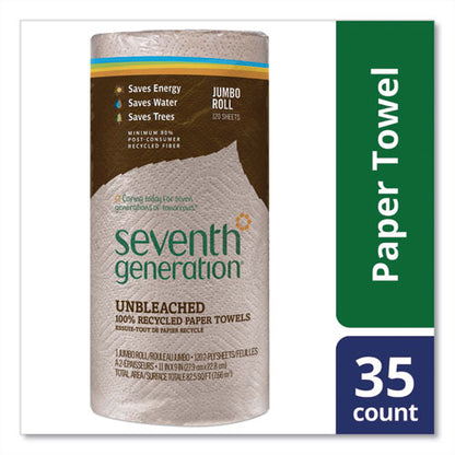 Natural Unbleached 100% Recycled Paper Kitchen Towel Rolls, 2-ply, 11 X 9, 120 Sheets/roll