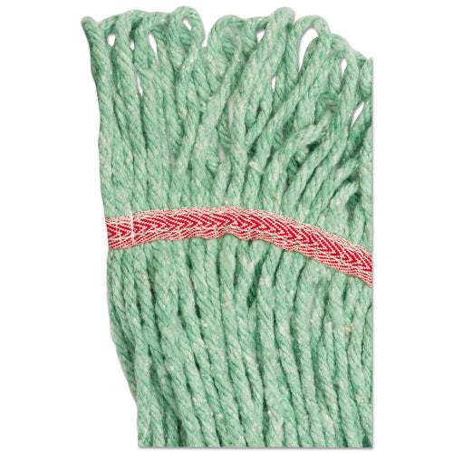 Super Loop Wet Mop Head, Cotton/synthetic Fiber, 5" Headband, Large Size, Green, 12/carton