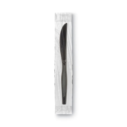 Grab’n Go Wrapped Cutlery, Knives, Black, 90/box