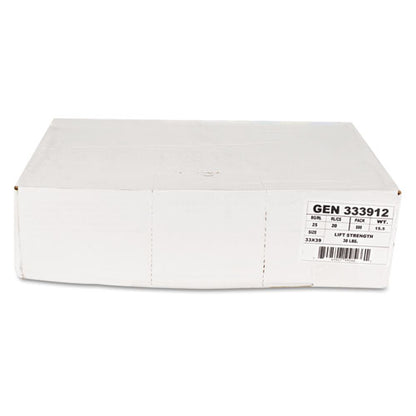 High-density Can Liners, 33 Gal, 9 Mic, 33" X 39", Natural, 25 Bags/roll, 20 Rolls/carton