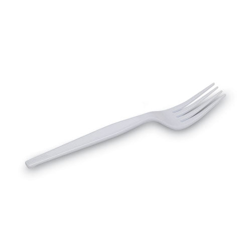 Plastic Cutlery, Heavyweight Forks, White, 1,000/carton