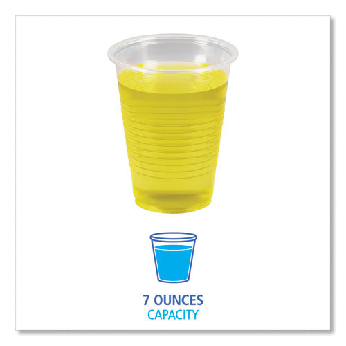 Translucent Plastic Cold Cups, 7 Oz, Polypropylene, 100 Cups/sleeve, 25 Sleeves/carton