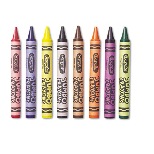 Jumbo Crayons, Assorted Colors, 8/box