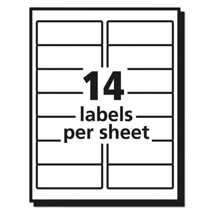 Matte Clear Easy Peel Mailing Labels W/ Sure Feed Technology, Inkjet Printers, 1.33 X 4, Clear, 14/sheet, 10 Sheets/pack