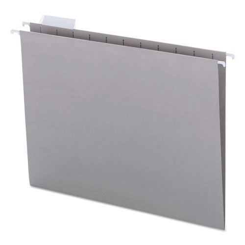 Colored Hanging File Folders With 1/5 Cut Tabs, Letter Size, 1/5-cut Tabs, Gray, 25/box