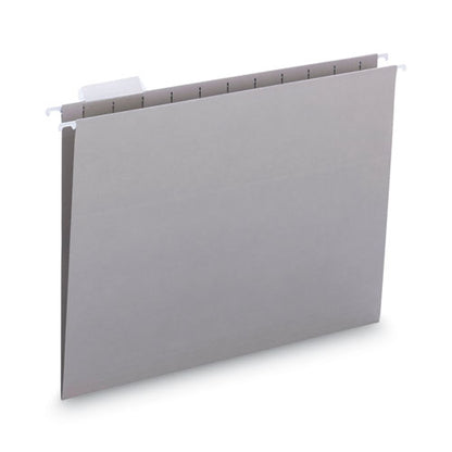 Colored Hanging File Folders With 1/5 Cut Tabs, Letter Size, 1/5-cut Tabs, Gray, 25/box