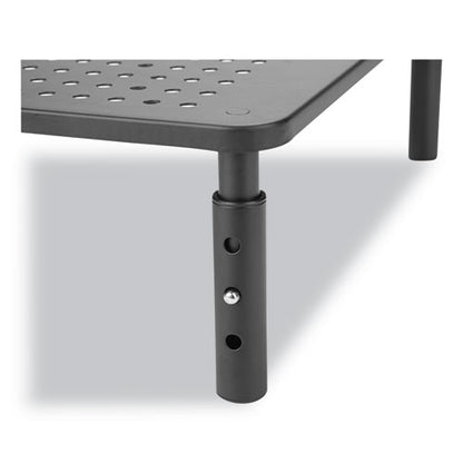 Adjustable Rectangular Monitor Stand, 14" X 9" X 3.25" To 5.25", Black, Supports 44 Lbs