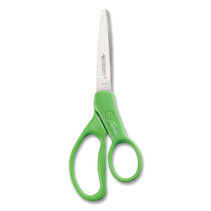 Student Scissors With Antimicrobial Protection, Pointed Tip, 7" Long, 3" Cut Length, Randomly Assorted Straight Handles