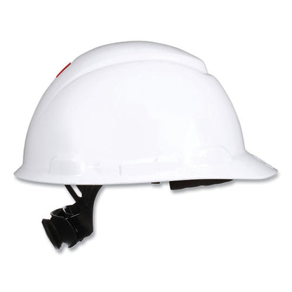 Securefit Hard Hat With Uvicator, Four-point Ratchet Suspension, White