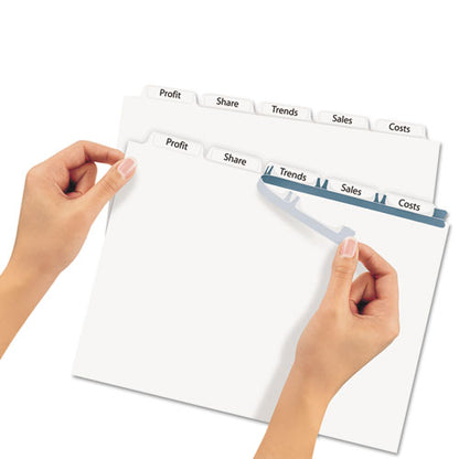 Print And Apply Index Maker Clear Label Dividers With Printable Label Strip And White Tabs, 5-tab, 11 X 8.5, White, 1 Set