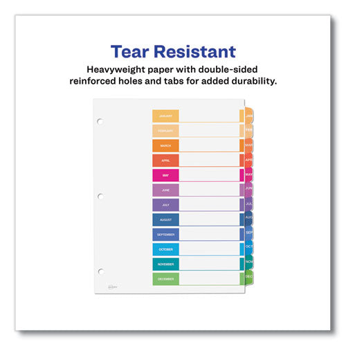 Customizable Table Of Contents Ready Index Multicolor Dividers, 12-tab, Jan. To Dec., 11 X 8.5, White, 6 Sets