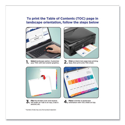 Customizable Table Of Contents Ready Index Multicolor Dividers, 12-tab, Jan. To Dec., 11 X 8.5, White, 6 Sets