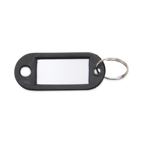 Key Tags Label Window, 0.88 X 0.19 X 2, Black, 6/pack