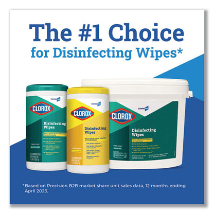 Disinfecting Wipes, 1-ply, 7 X 8, Lemon Fresh, White, 75/canister, 6/carton