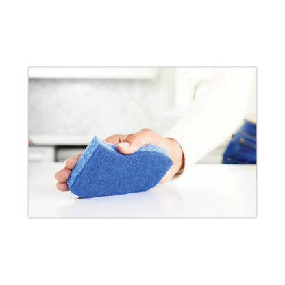 Non-scratch Multi-purpose Scrub Sponge, 4.4 X 2.6, 0.8" Thick, Blue, 6/pack