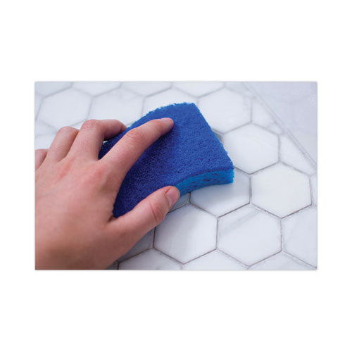 Non-scratch Multi-purpose Scrub Sponge, 4.4 X 2.6, 0.8" Thick, Blue, 6/pack