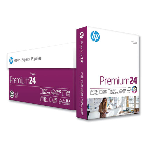 Premium24 Paper, 98 Bright, 24 Lb Bond Weight, 8.5 X 11, Ultra White, 500 Sheets/ream, 5 Reams/carton, 64 Cartons/pallet