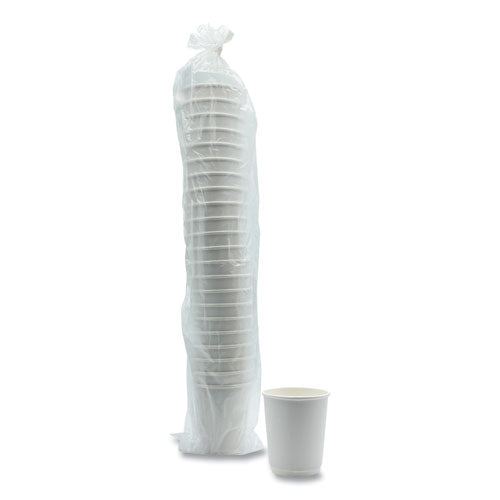 Paper Hot Cups, Double-walled, 8 Oz, White, 25/pack