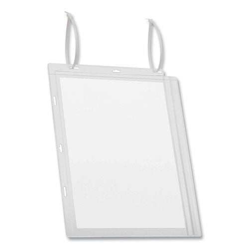 Water Resistant Sign Holder Pockets With Cable Ties, 8.5 X 11, Clear Frame, 5/pack