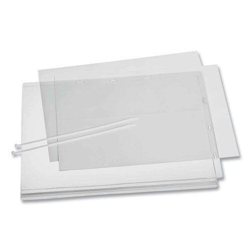 Water-resistant Sign Holder Pockets With Cable Ties, 11 X 17, Clear Frame, 5/pack