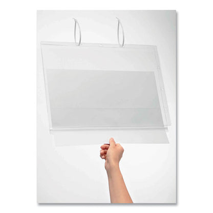 Water-resistant Sign Holder Pockets With Cable Ties, 11 X 17, Clear Frame, 5/pack