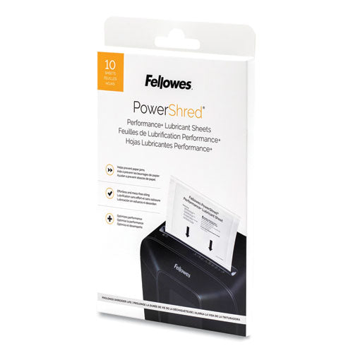 Powershred Performance+ Lubricant Sheets, 8.5 X 6, 10/pack