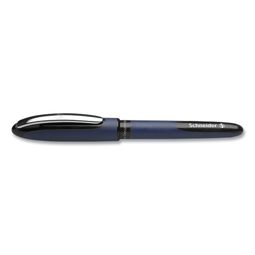 One Business Rollerball Pen, Stick, Fine 0.6 Mm, Black Ink, Dark Blue/black Barrel, 10/box