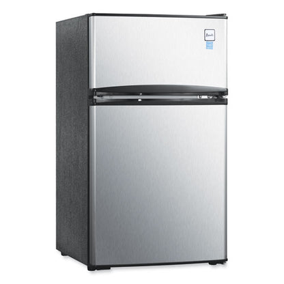 Counter-height 3.1 Cu. Ft Two-door Refrigerator/freezer, Black/stainless Steel