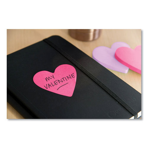 Die-cut Heart Shaped Notepads, 3" X 3", Pink/purple, 75 Sheets/pad, 2 Pads/pack