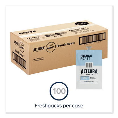 Alterra French Roast Coffee Freshpack, French Roast, 0.32 Oz Pouch, 100/carton