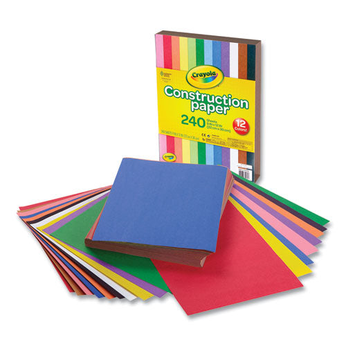 Construction Paper, 9 X 12, Assorted Colors, 240 Sheets/pack