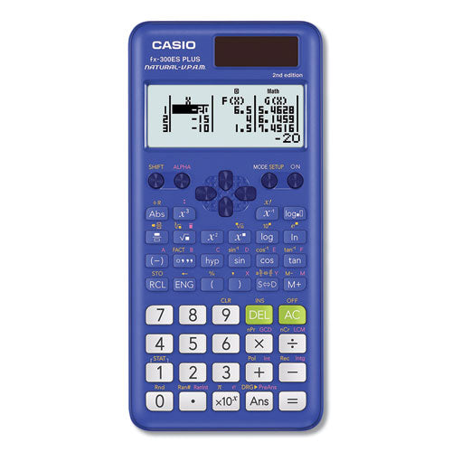 Fx-300es Plus 2nd Edition Scientific Calculator, 16-digit Lcd, Blue