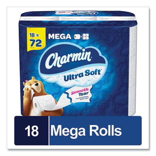 Ultra Soft Bathroom Tissue, Mega Roll, Septic Safe, 2-ply, White, 224 Sheets/roll, 18 Rolls/carton