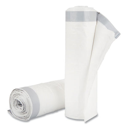 Draw-tuff Institutional Draw-tape Can Liners, 55 Gal, 1.9 Mil, 42.5" X 35.5", Natural, 10 Bags/roll, 5 Rolls/carton