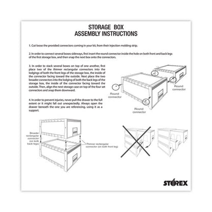 Archive Storage Drawers With Key Lock, Letter Files, 15.25" X 18" X 11.5", Black/gray