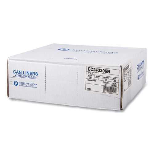 High-density Commercial Can Liners, 16 Gal, 6 Mic, 24" X 33", Natural, 50 Bags/roll, 20 Perforated Rolls/carton