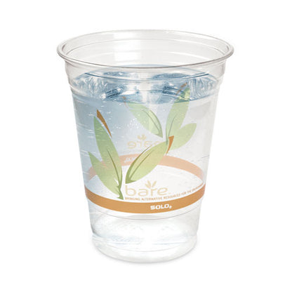 Bare Eco-forward Rpet Cold Cups, Proplanet Seal, 12 Oz To 14 Oz, Leaf Design, Clear, Squat, 50/pack, 20 Packs/carton