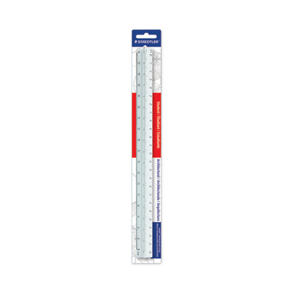 Triangular Scale Plastic Architects Ruler, 12" Long, Plastic, White