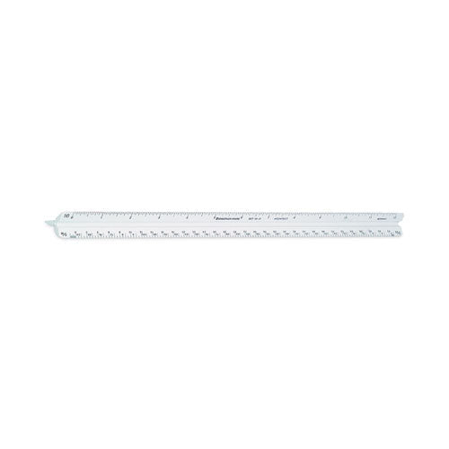 Triangular Scale Plastic Architects Ruler, 12" Long, Plastic, White