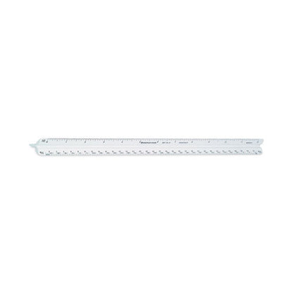 Triangular Scale Plastic Architects Ruler, 12" Long, Plastic, White