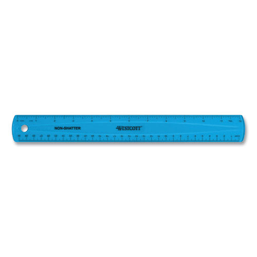 Non-shatter Flexible Ruler, Standard/metric, 12" (30 Cm) Long, Plastic, Assorted Translucent Colors, 12/box