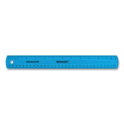 Non-shatter Flexible Ruler, Standard/metric, 12" (30 Cm) Long, Plastic, Assorted Translucent Colors, 12/box