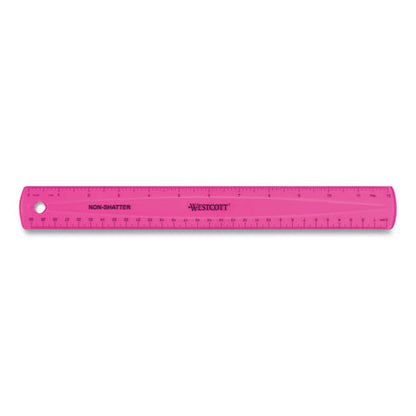 Non-shatter Flexible Ruler, Standard/metric, 12" (30 Cm) Long, Plastic, Assorted Translucent Colors, 12/box